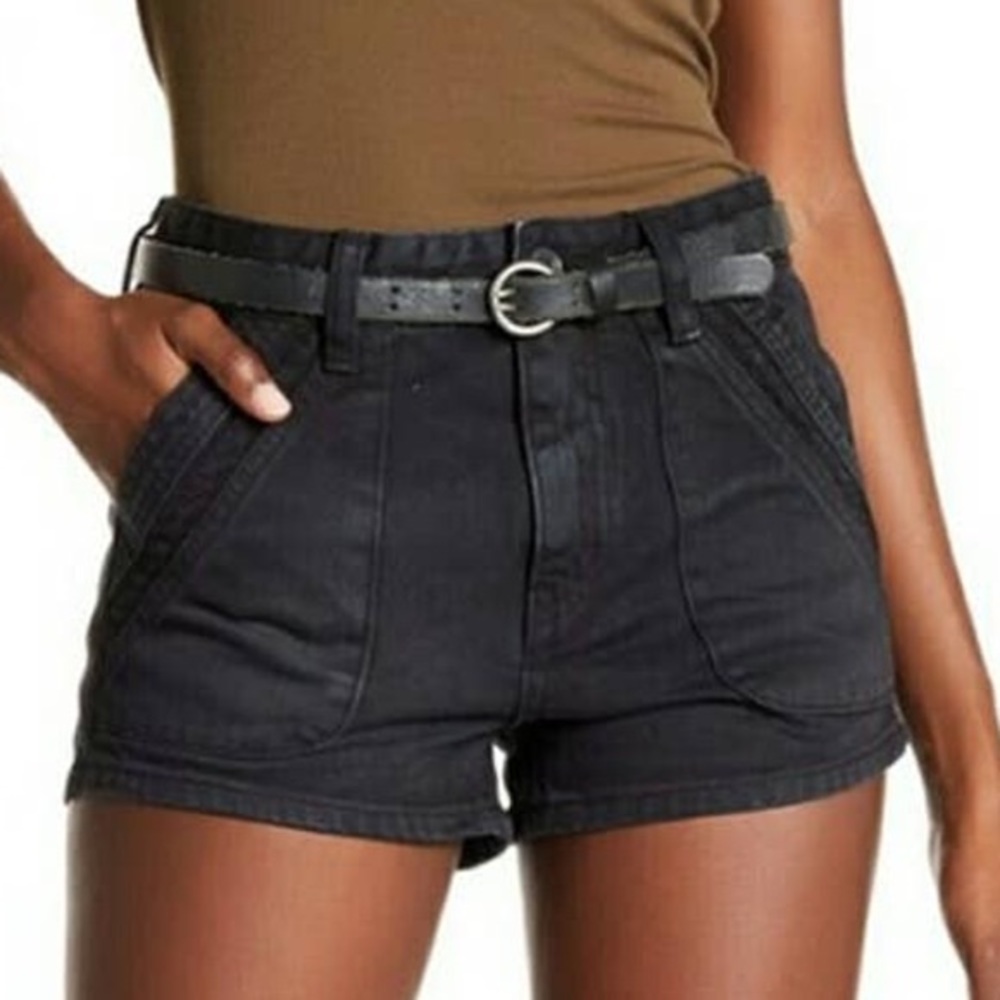 Free People Sweet Surrender Lace High Rise Denim Shorts